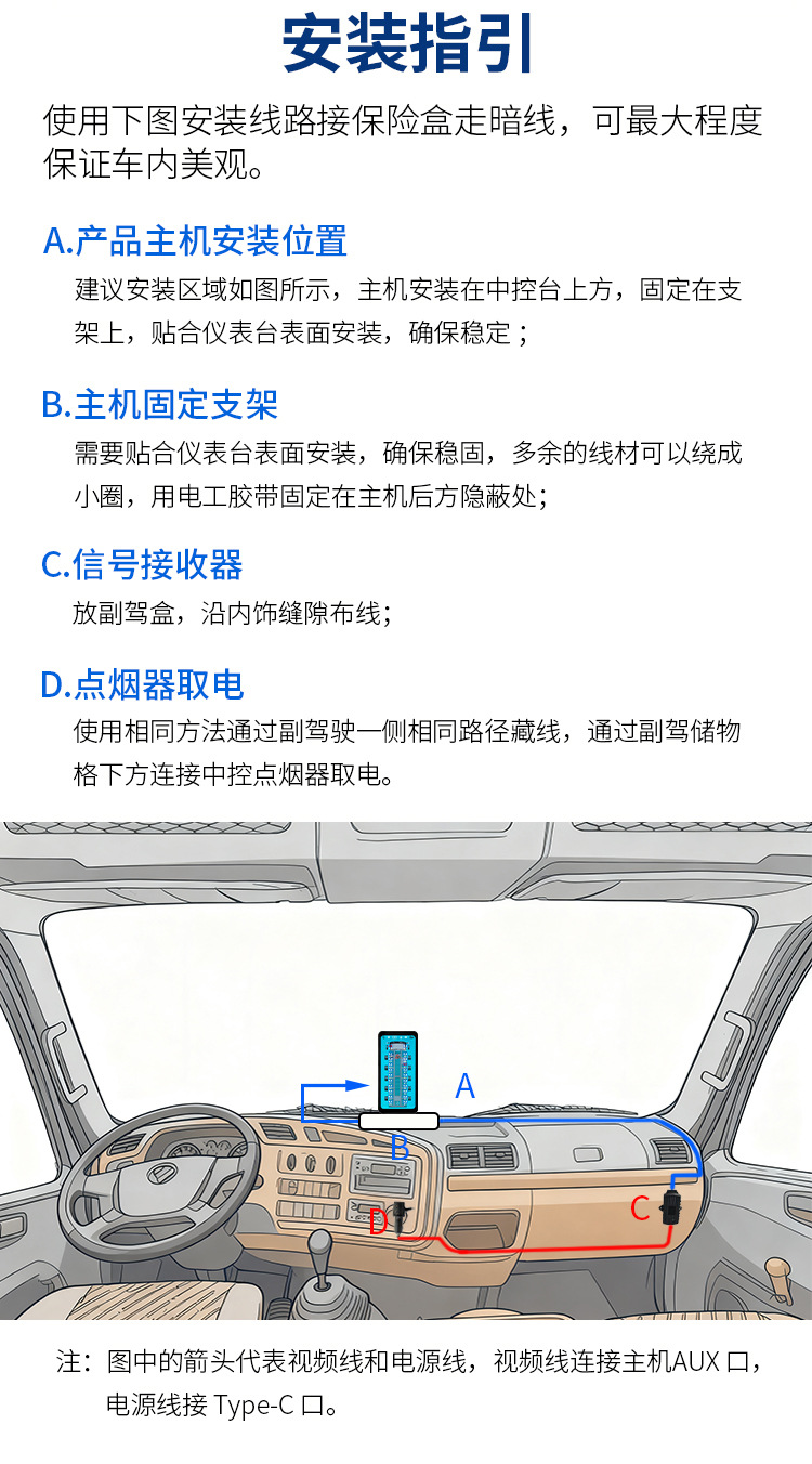 Anruichuang Truck Trailer Tire Pressure Monitor with Internal and External High-Precision Large Screen, 2026 New Model, Dedicated for 14 to 22 Wheels