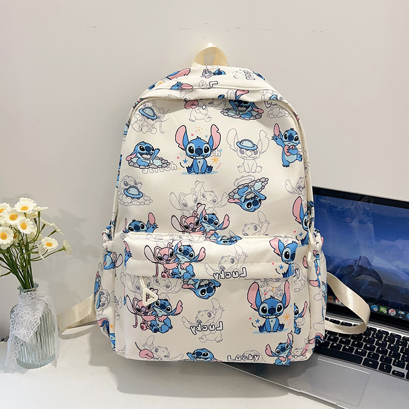New cross-border cartoon cute Stitch backpack, Japanese-style junior high school student schoolbag, large-capacity lightweight backpack