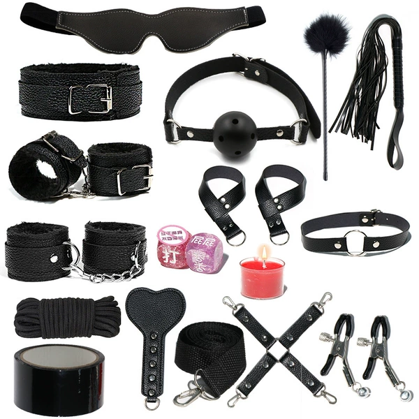 Plush skin 16 -piece set of black (box)
