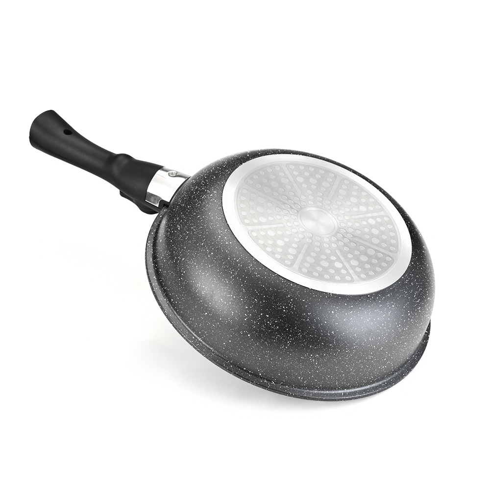 Juego de wok antiadherente doméstico desmontable transfronterizo, cocina de inducción de piedra médica, estufa de gas, sartén universal de fondo plano