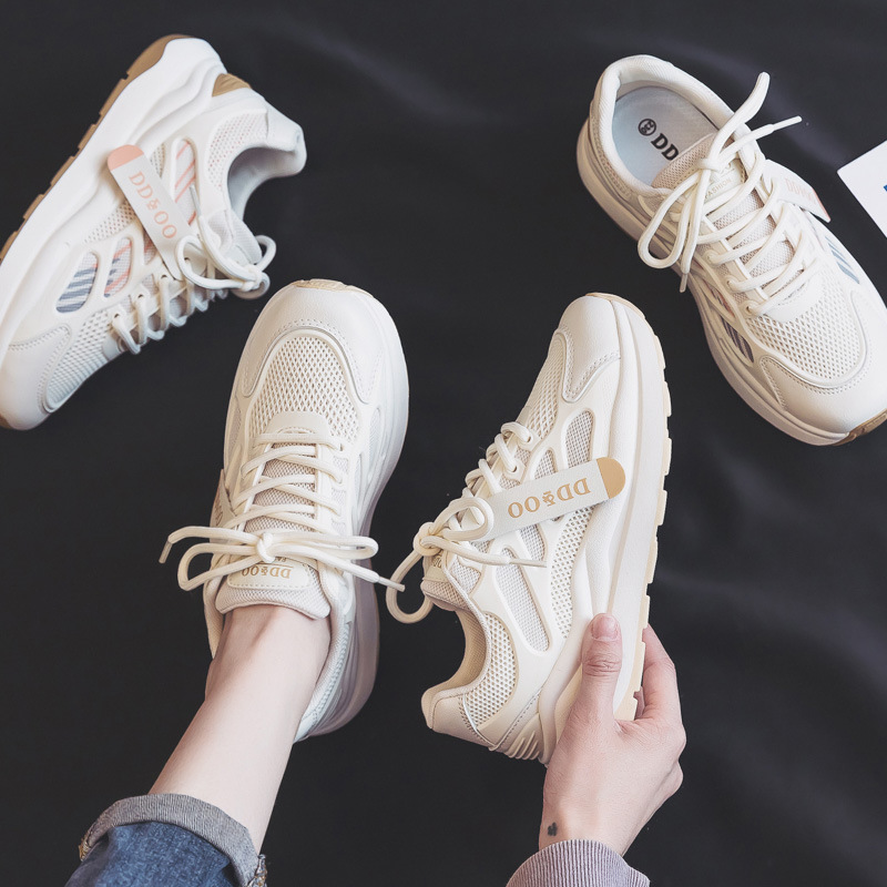 Dámske športové biele topánky ddoo Forrest Gump Daddy Shoes, nové jarné a jesenné topánky z roku 2024_voghion.com