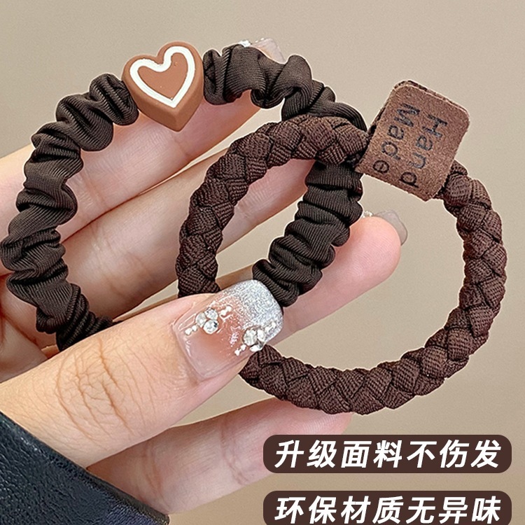 ヘッドバンド高弾性と耐久性のあるゴムバンド女性の髪を結ぶためのシンプルな気質ヘアロープ 2025 新しいレザーセットヘアバンド帽子|undefined