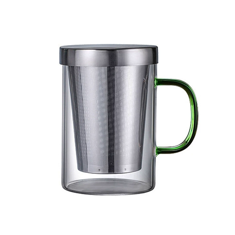 Liner stainless steel, glass tea cup, capacious cigarette holder for office