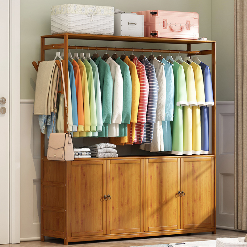 Perchero de piso moderno minimalista estante de almacenamiento de madera maciza esquina dormitorio creativo estante de almacenamiento multifuncional estante de ropa