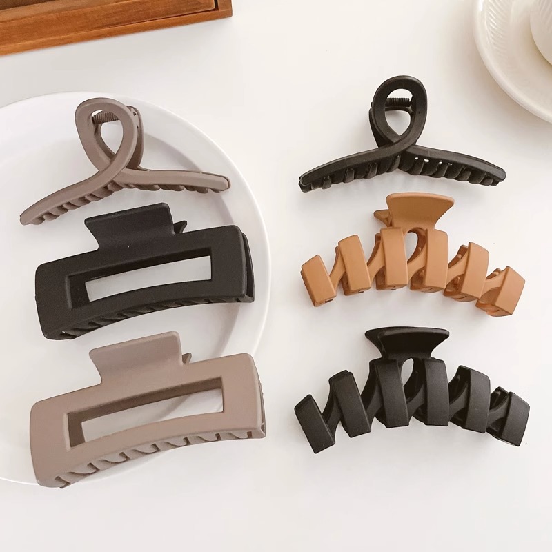 Horquilla de acrílico de las mujeres cuchara trasera updo clip de pelo grande celebridad de Internet elegante tiburón clip tocado simple horquilla