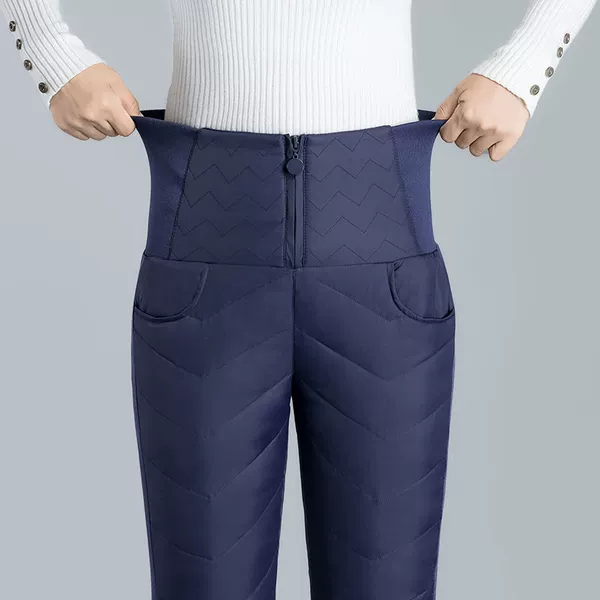 With zipper, blue, high waist