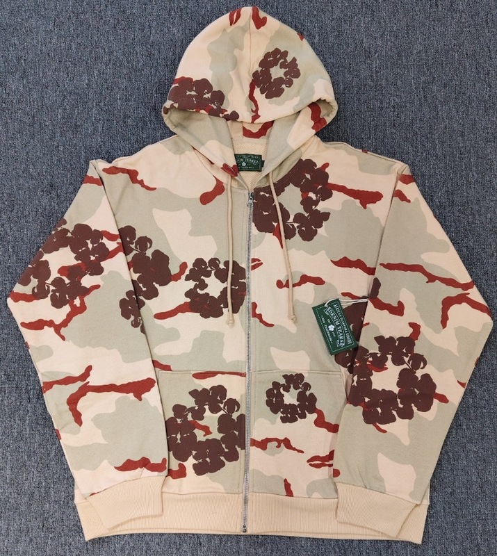 跨境热销满印迷彩木棉花连帽衫休闲拉链外套潮牌 Denim Tears卫衣|undefined