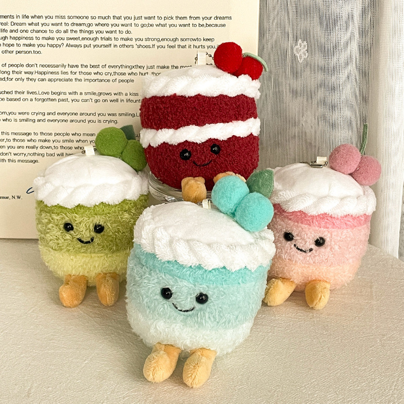 楽しいシミュレーションチェリーグラデーションケーキぬいぐるみペンダントかわいい誕生日プレゼントフルーツ人形人形バッグアクセサリー|undefined