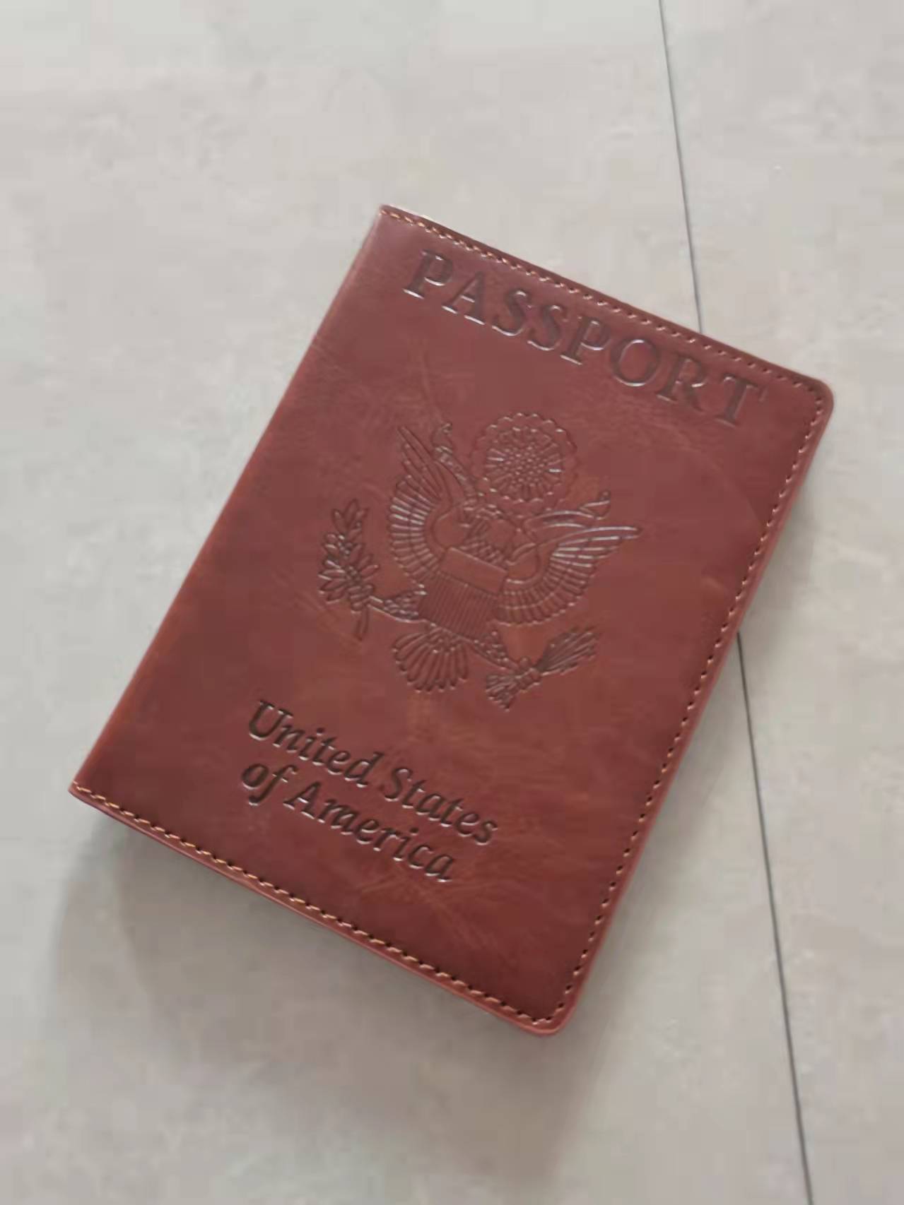 En stock envío gratuito cubierta de pasaporte americano multi-funcional bolsa de pasaporte cubierta de la Tarjeta de pasaporte caja de cuero de almacenamiento integrado pasaporte