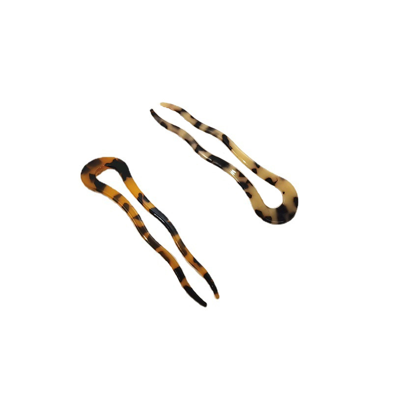 Corea del Sur acetato en forma de U giro horquilla adulto simple elegante palillos hacia fuera decoración pelo accesorios bola cabeza updo