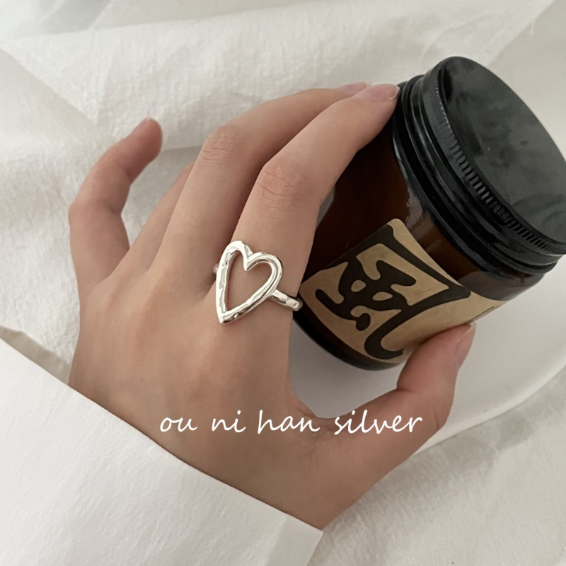 Brand small design ring heart shaped