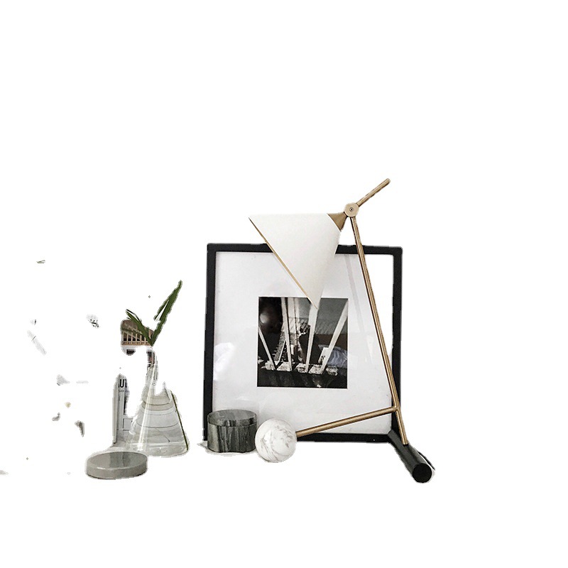 天然大理石銅色檯燈北歐極簡現代簡約創意床頭書房裝飾燈