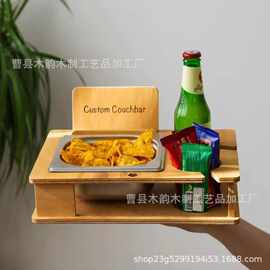 木质多功能零食收纳架创意家用桌面储物架实木饮料咖啡杯整理架