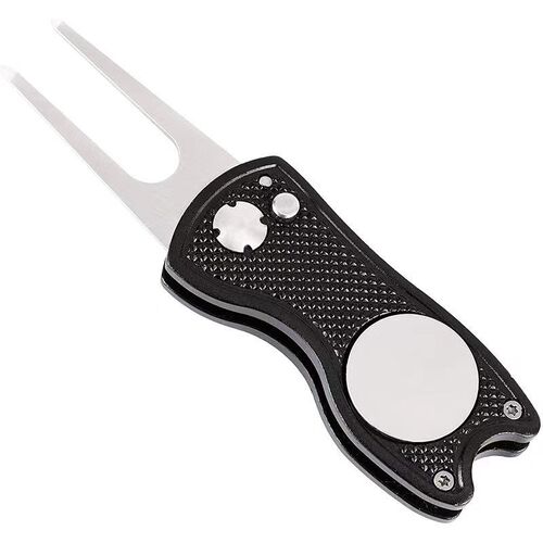 Aluminum handle folding golf green fork golf supplies portable tool golf stainless steel golf fork