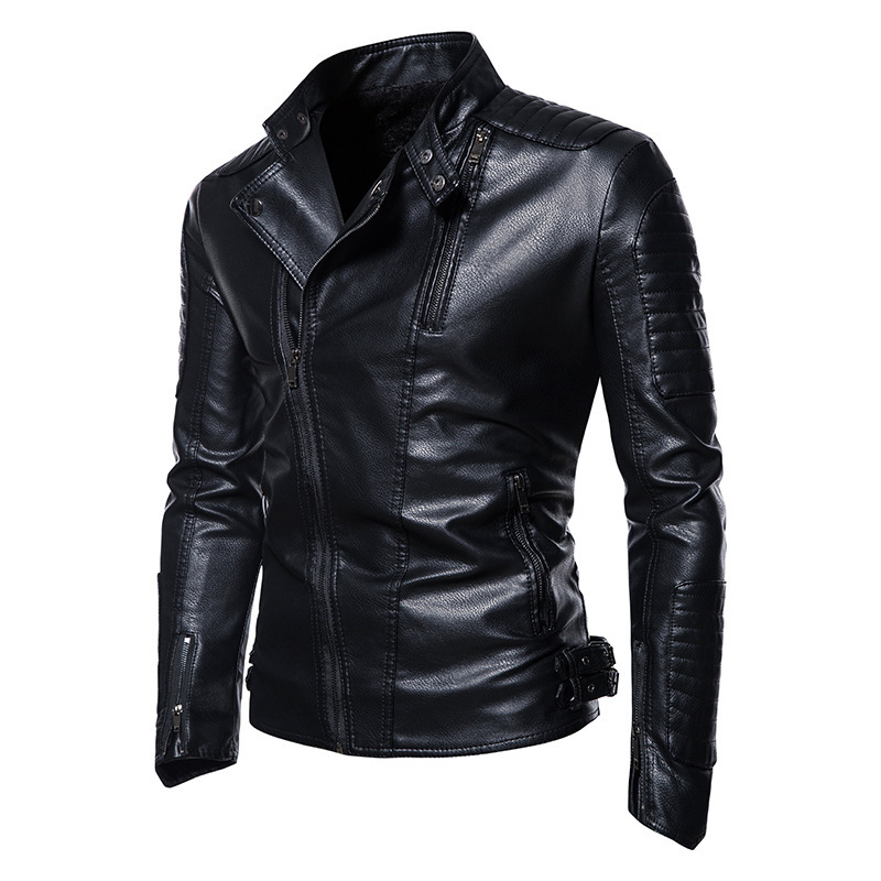 Foreign Trade Amazon Europe and America Men's Leather Jacket Men's Youth Men's Punk Men's Motorcycle pu Leather Jacket