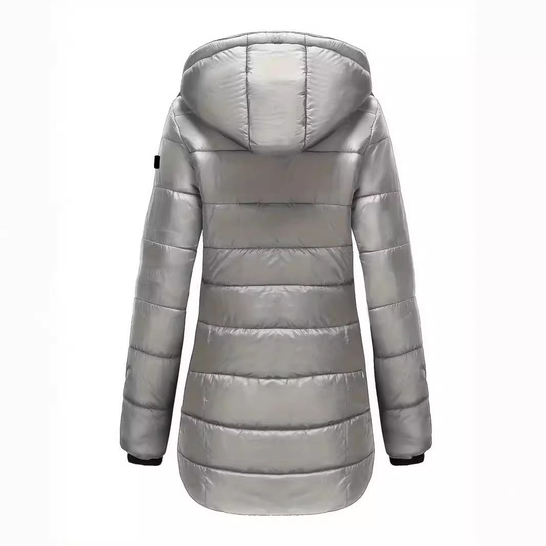 Women's Clothing round winter cotton coat women's mid length slim cotton jacket warm down cotton coat_voghion.com