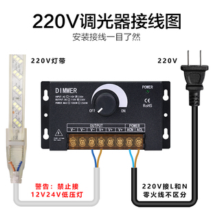 220V dimmer LED high voltage light with cob neon diffuse reflection block light box remote control brightness control regulator