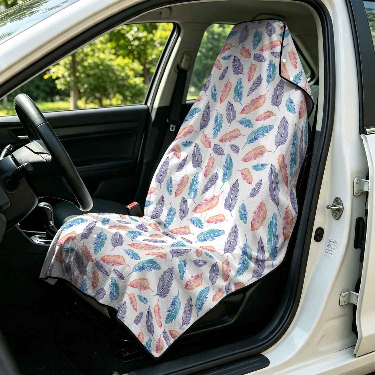 Geometric Bath Towel Car Seat Cover 2-in-1 Microfiber Outdoor Beach Car Dual-Use Universal Seat Cushion