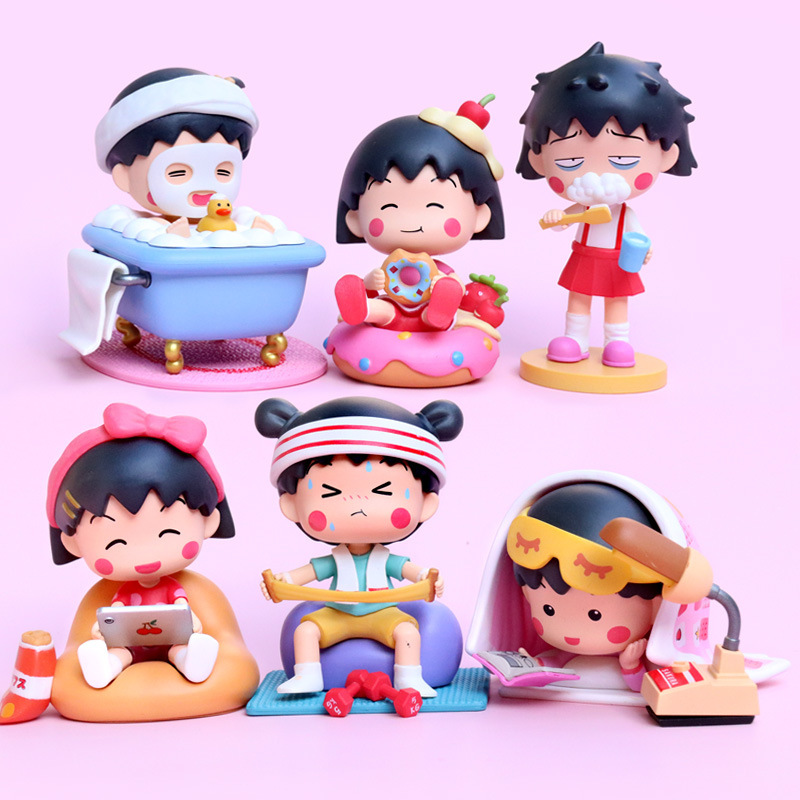 Classic Cartoon Cartoon Cherry Maruko Hand Doll Doll Girl Birthday Gift Cake Decorations