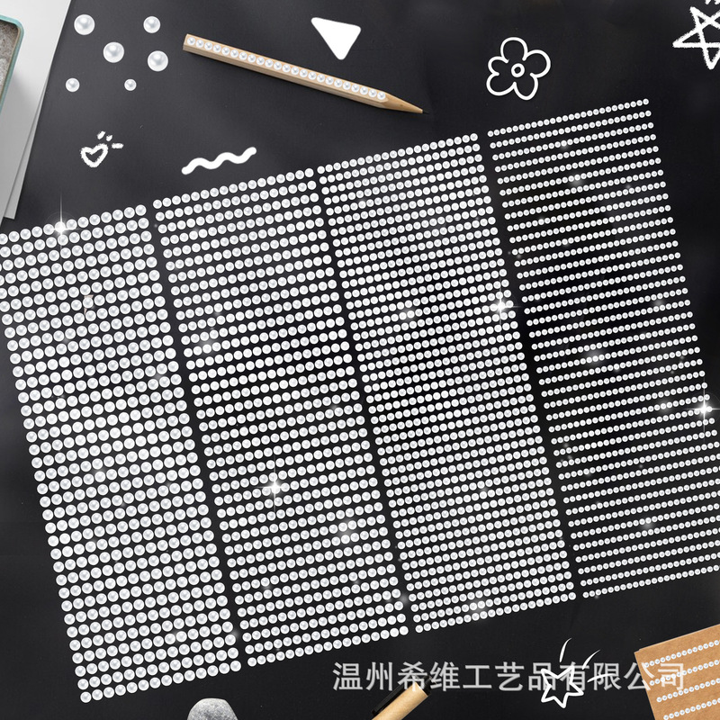 Cross-border explosions pure white pearl stickers handmade diy creative decoration simulation semicircle acrylic pearl stickers wholesale