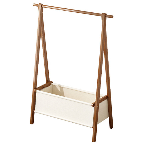 Floor-standing clothes rack foldable coat rack bedroom household clothes hanger simple storage rack solid wood clothes drying rack hat rack