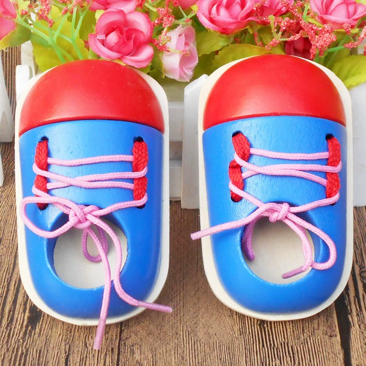 Children's teaching aids for kindergarten for elementary school students, intellectual teaching toy, shoelaces, early education, Birthday gift