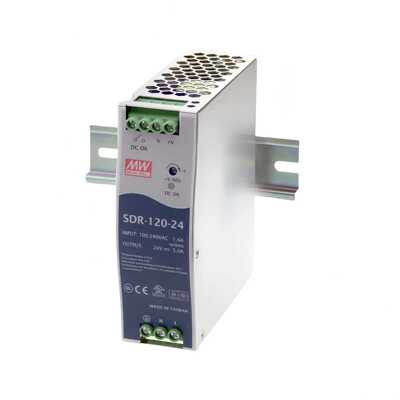 台湾明纬电源 SDR-120-24 120W 效率91% 工业用DIN导轨型电源