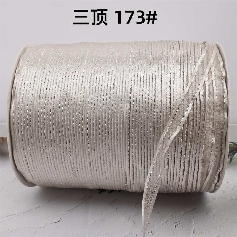 メーカー卸売 DIY 材料 6 ミリメートルエッジサテンミディアムメッシュシルバーエッジ雪糸リボン装飾ヘアアクセサリータグロープ商標吊り糸|undefined