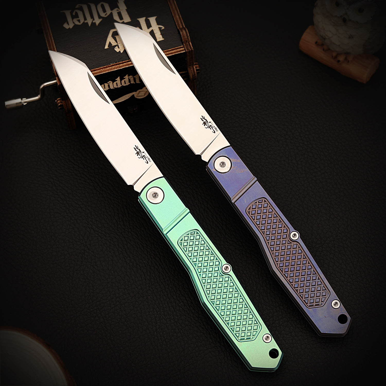 比利作Vanax超氮钢高防锈折叠口袋刀随身便携无锁小刀钛合金柄