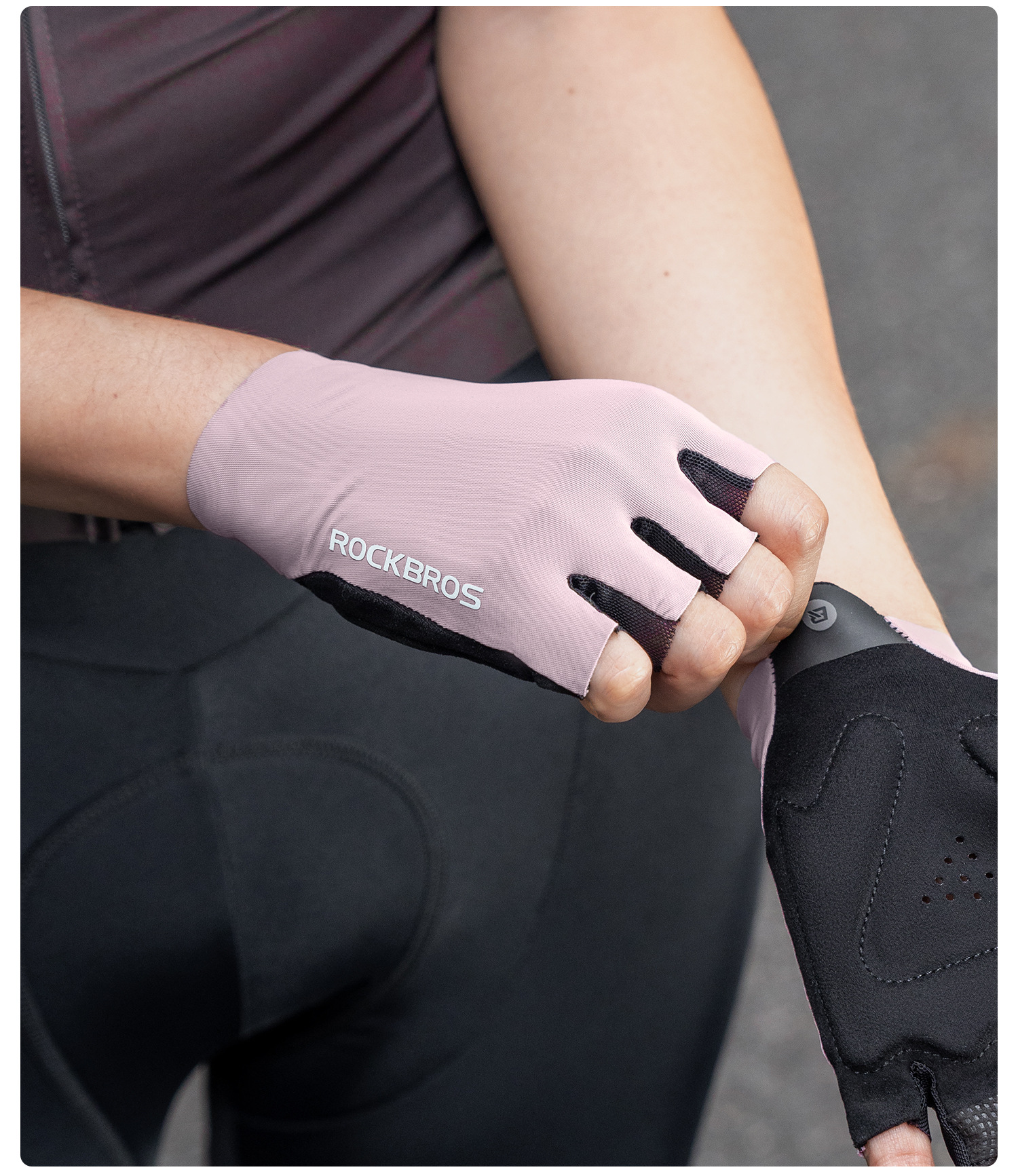 Gants de cyclisme Rock Brothers pour VTT, mi-longs, à doigts courts, antidérapants et absorbant les chocs, unisexes._voghion.com