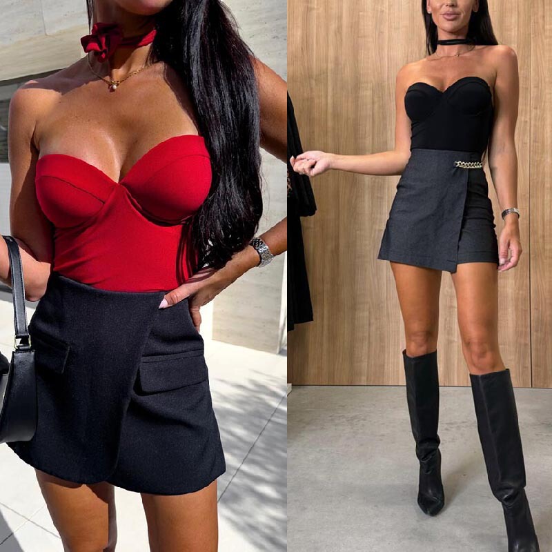 Cross-border Independent Station INS Amazon New European and American Sexy Fashion Wrap Chest Solid Color Body Shaping Panties