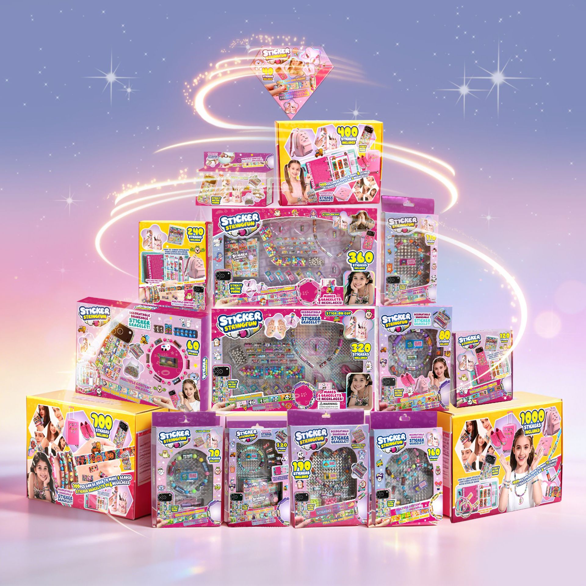Pegatinas de juguetes para niños pulseras STICKI ROLL productos acabados creativos accesorios pegatinas de cuentas transfronterizas