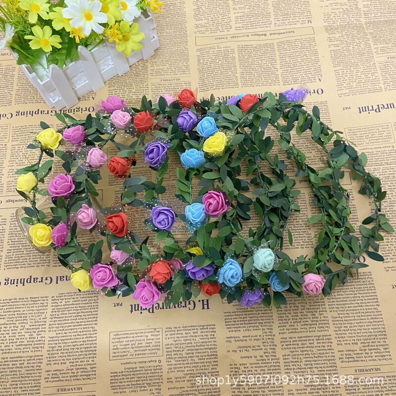 Green Leaf 6 Garland Headband Headdress Push Children's Day Kindergarten Event Hair Accessories Attractions Garland