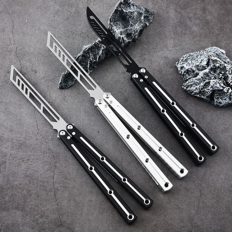 海妖蝴蝶刃阳江V3一体铝6061柄轴套蝴蝶双效不打刃儿童玩具不开刃