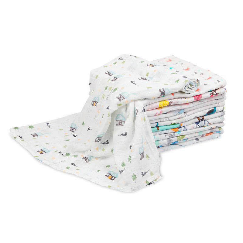 Cross-Border Baby Single-Layer Muslin Gauze Blanket, Baby Swaddle Wrap, Newborn Gauze Blanket