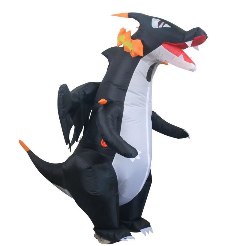 Amazon explosión impresa inflatable T-Rex disfraz Halloween multicolor T-Rex disfraz de fiesta disfraz de muñeca