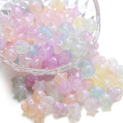 Acrylic Pearlescent Star Mermaid Pumpkin Ball Beads Love Beads DIY Jewelry Accessories Sequin Star Separator Beads
