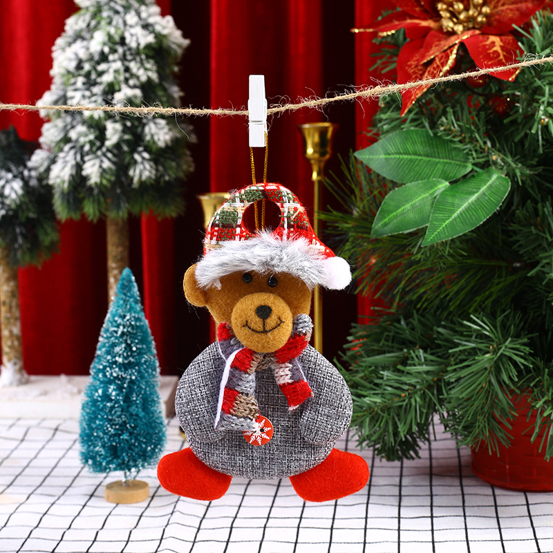 Kit de adornos navideños de tela, colección de colgantes para árbol de Navidad y regalos