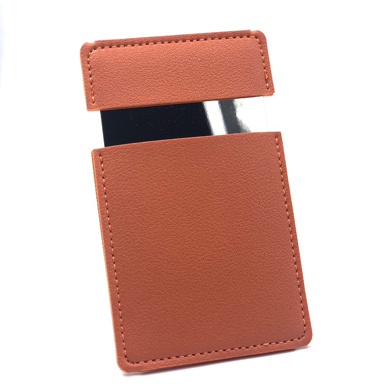 Espejo cosmético de mano de color sólido espejo cosmético de acero inoxidable espejo portátil resistente a los golpes logotipo imprimible