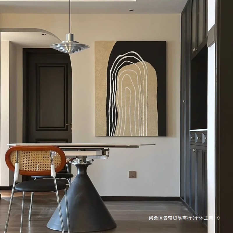 Modern, Simple, Fashionable and High-End Decorative Painting Italian Normcore Accessible Luxury High-End Medieval Wabi-Sabi Hotel Wall Hanging Painting