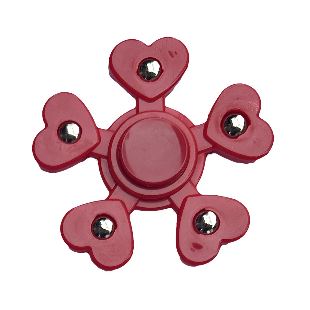[Classic Color Five Beads] Red Love Heart