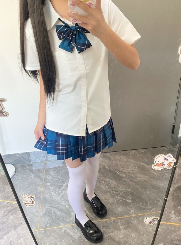 TR面料日系JK白衬衫纯色宽松百搭长短袖正版学院风校供感衬衣女夏|undefined