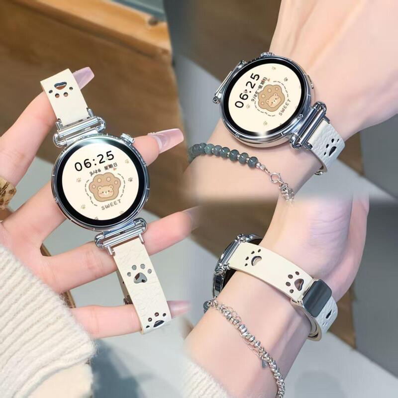 Suitable for Xiaomi S5 watch strap s4 41mm hollow color2 cat paw s3/s2/s1 magnetic wristband ins leather strap