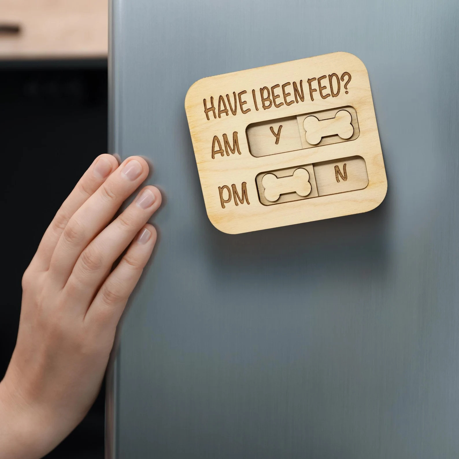 Recordatorio de alimentación de perros y gatos de madera Adornos de listado de madera para mascotas Adornos de recordatorio de alimentación de mascotas para perros y gatos creativos