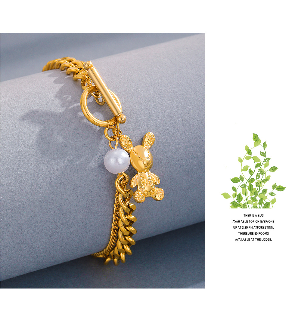 Fashion Animal Stainless Steel Gold Plated Bracelets