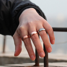 亚马逊现货个性欧美电镀玫瑰金指环男式磁性保健开口磁石戒指批发