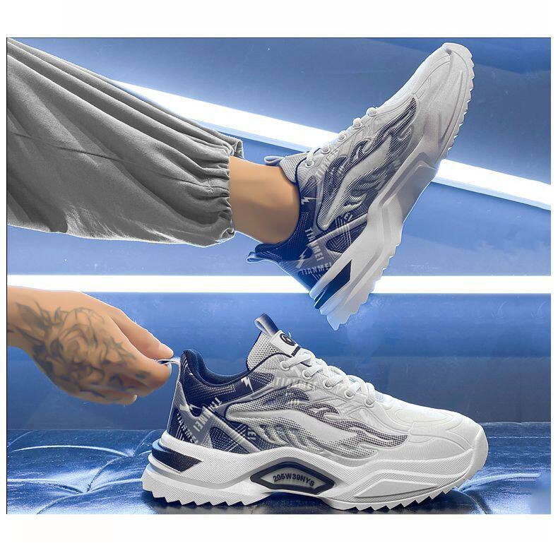 Giày thể thao nam sneaker lưới thoáng khí phối màu, đế thấp 3 cm — 3529 xanh da trời, 3529 đen trắng chi tiết 10