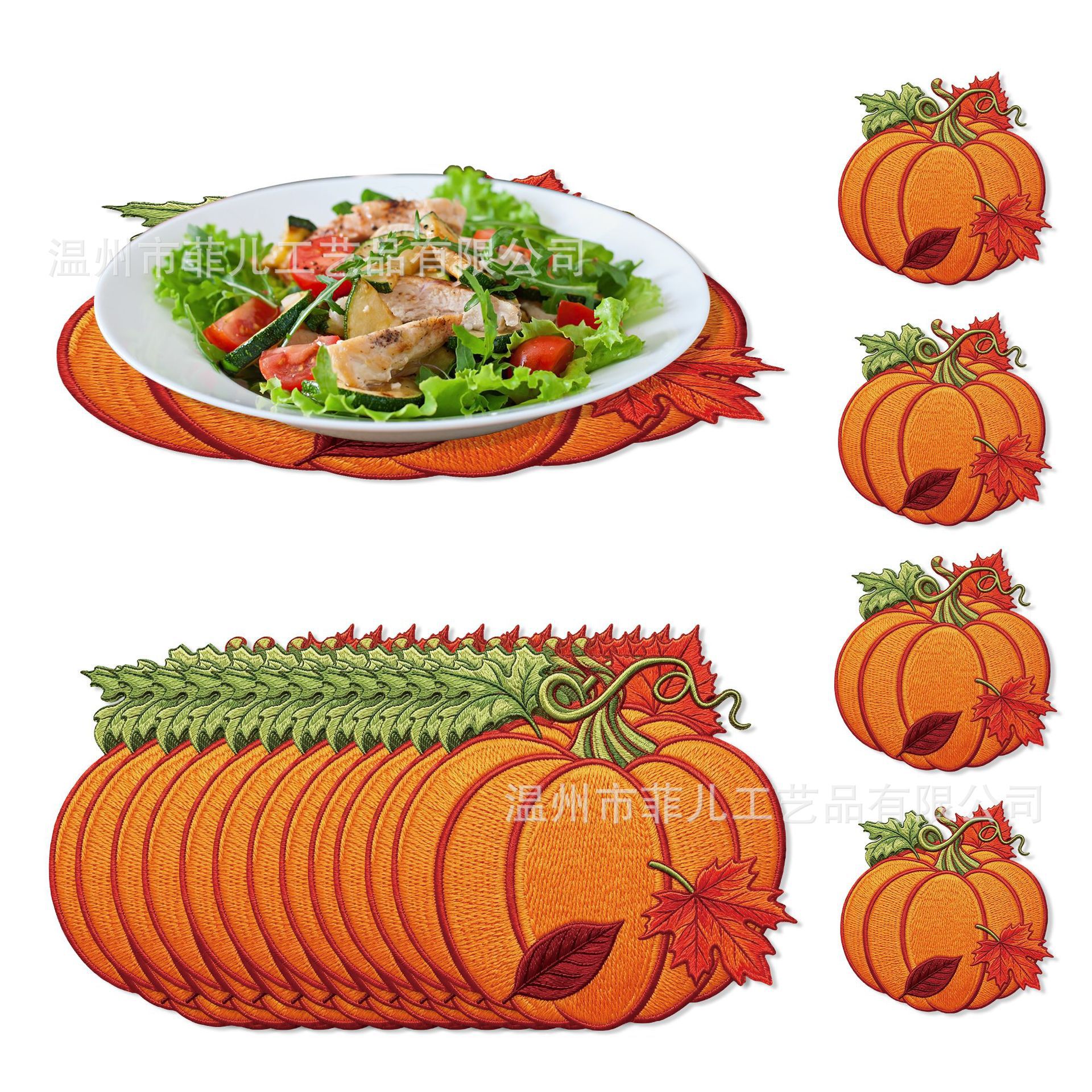 Ca178 Pumpkin Shaped Placemats Thanksgiving Party Decoration Paper Tableware Disposable Shaped Placemat Paper