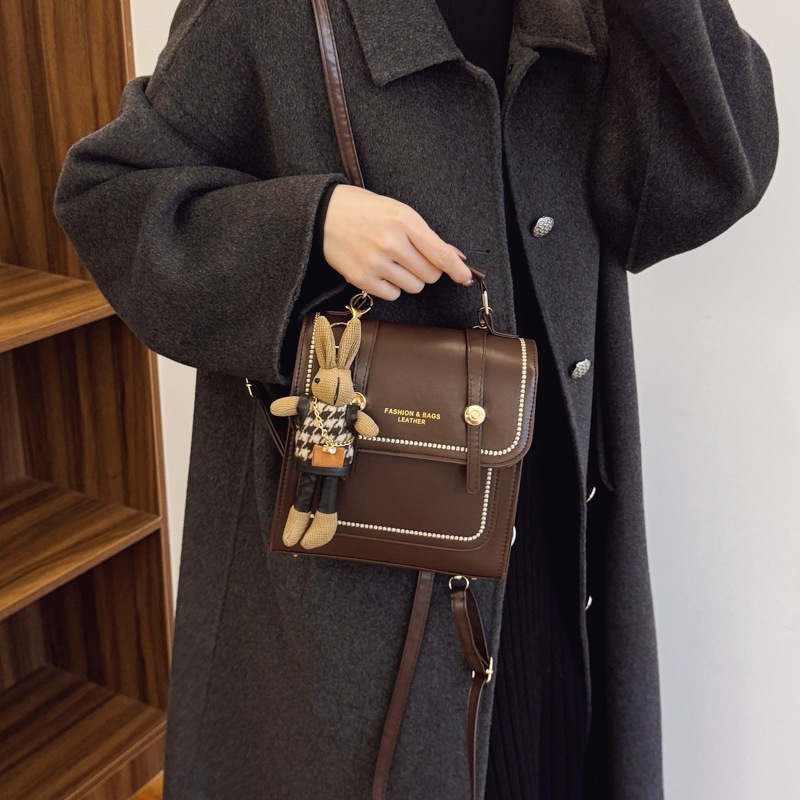 2024 invierno nuevo estilo retro estilo universitario doble mochila de mujer temperamento multifuncional mirad mochila