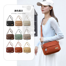 女士小方包帆布斜跨女包单肩包斜挎包休闲包多层生意包收钱包批发